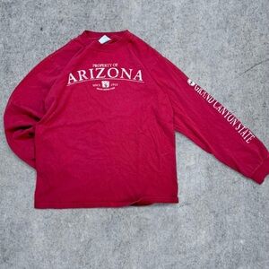 Anvil Red Graphic Long Sleeve Shirt